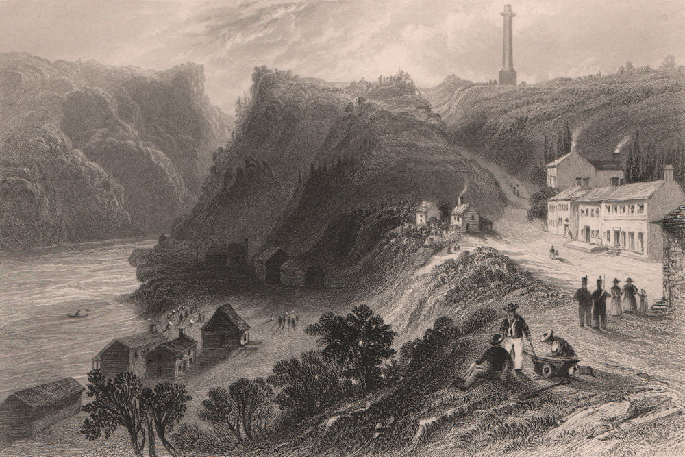 CANADA. Queenston, Ontario. BARTLETT 1842 old antique vintage print picture